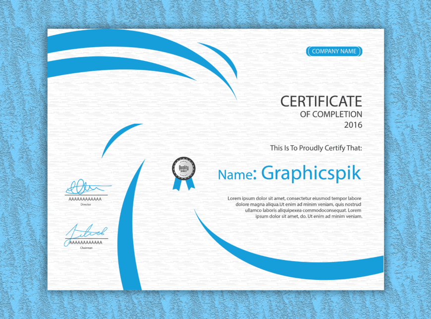 Blue Certificate