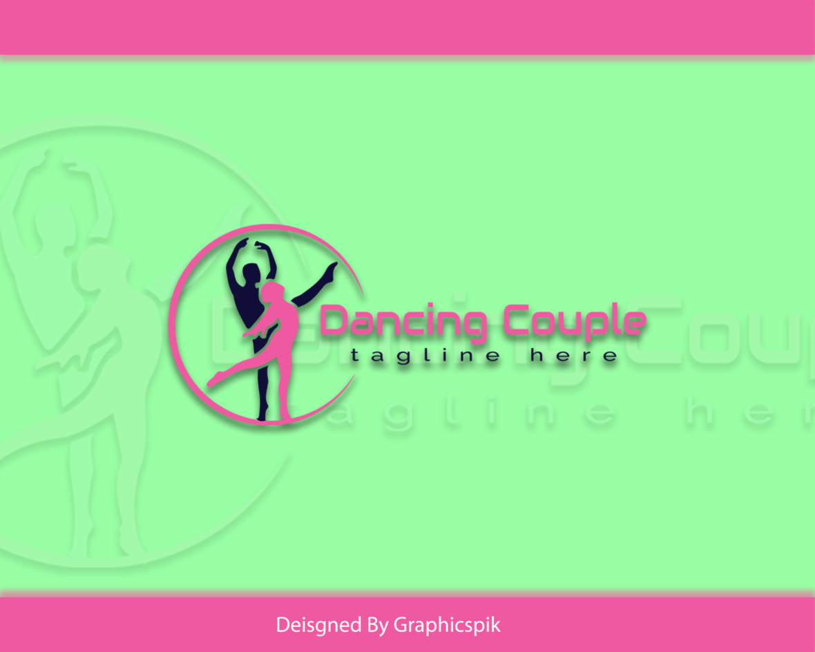 Dancing Beautiful Young Couple Logo