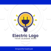 Free Electric Logo Design Vector Template | Electric Bulb Logo