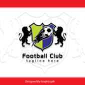 Football Club Logo Design |  Lions Football Vector Logo Design