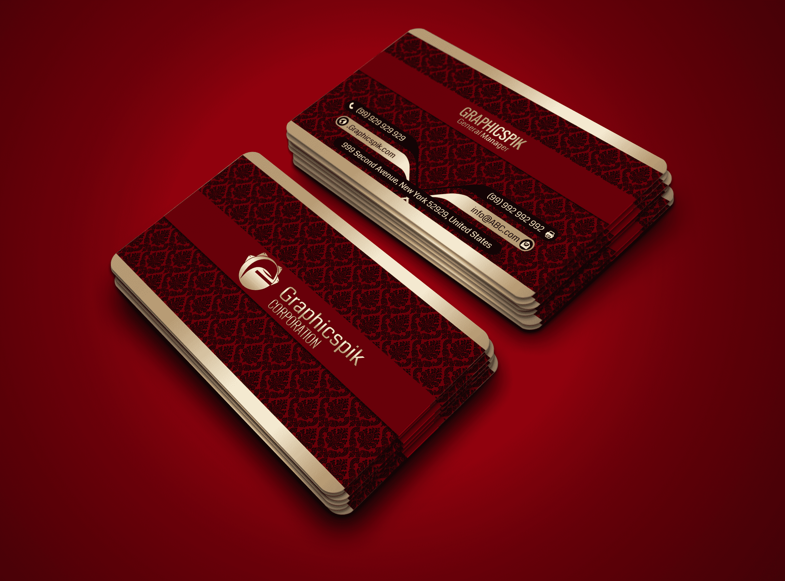 Luxury Red Business Card Design | Download Free